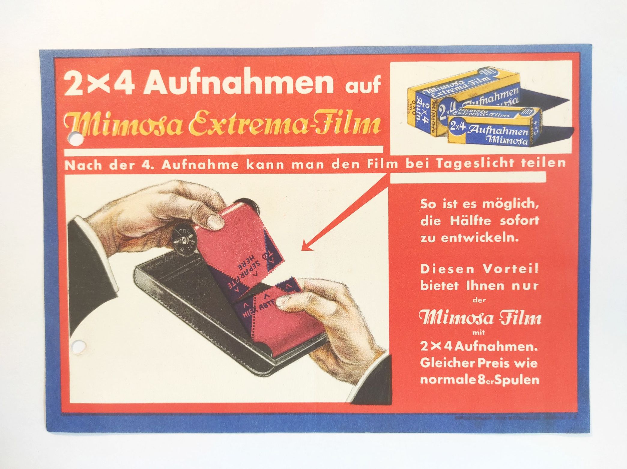 Mimosa Extrema Film Werbeblatt Kamera Filme Prospekt Mimosa Extrema Film Werbeblatt Kamera Filme Prospekt