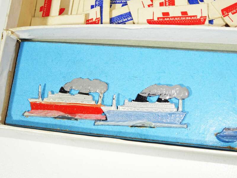 Über den Atlantik Zeppelin Scholz Mainz Brettspiel 1930er Zinnfiguren
