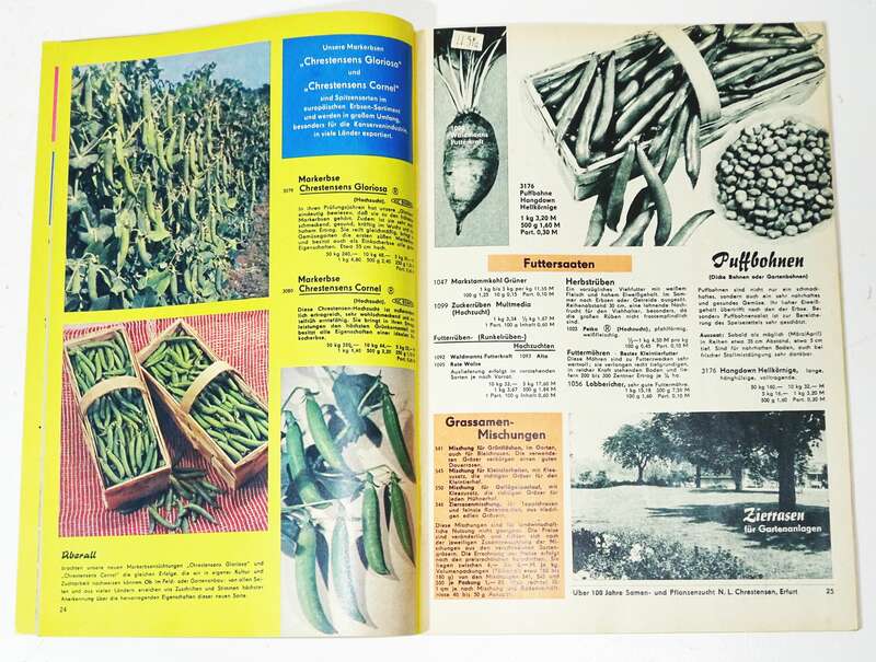Katalog Chrestensen Erfurt Saatgut Blumen Gemüse 1969 Gärtner Garten 