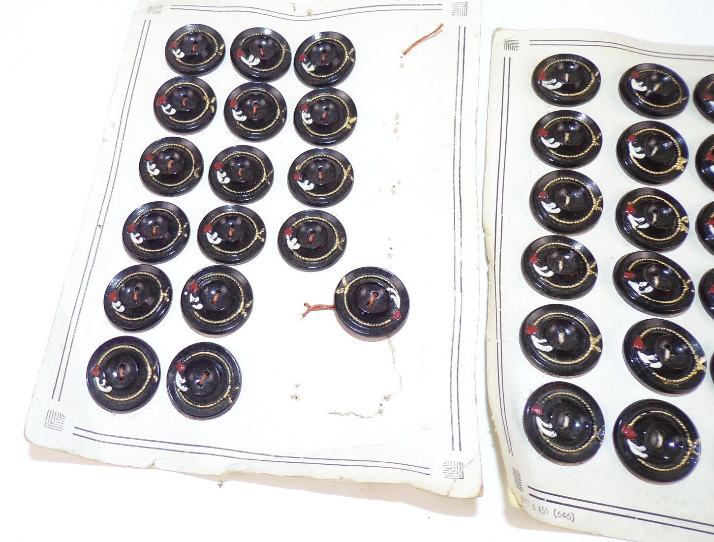 Alte Knöpfe handbemalt Schwarz 34 Stück old buttons 