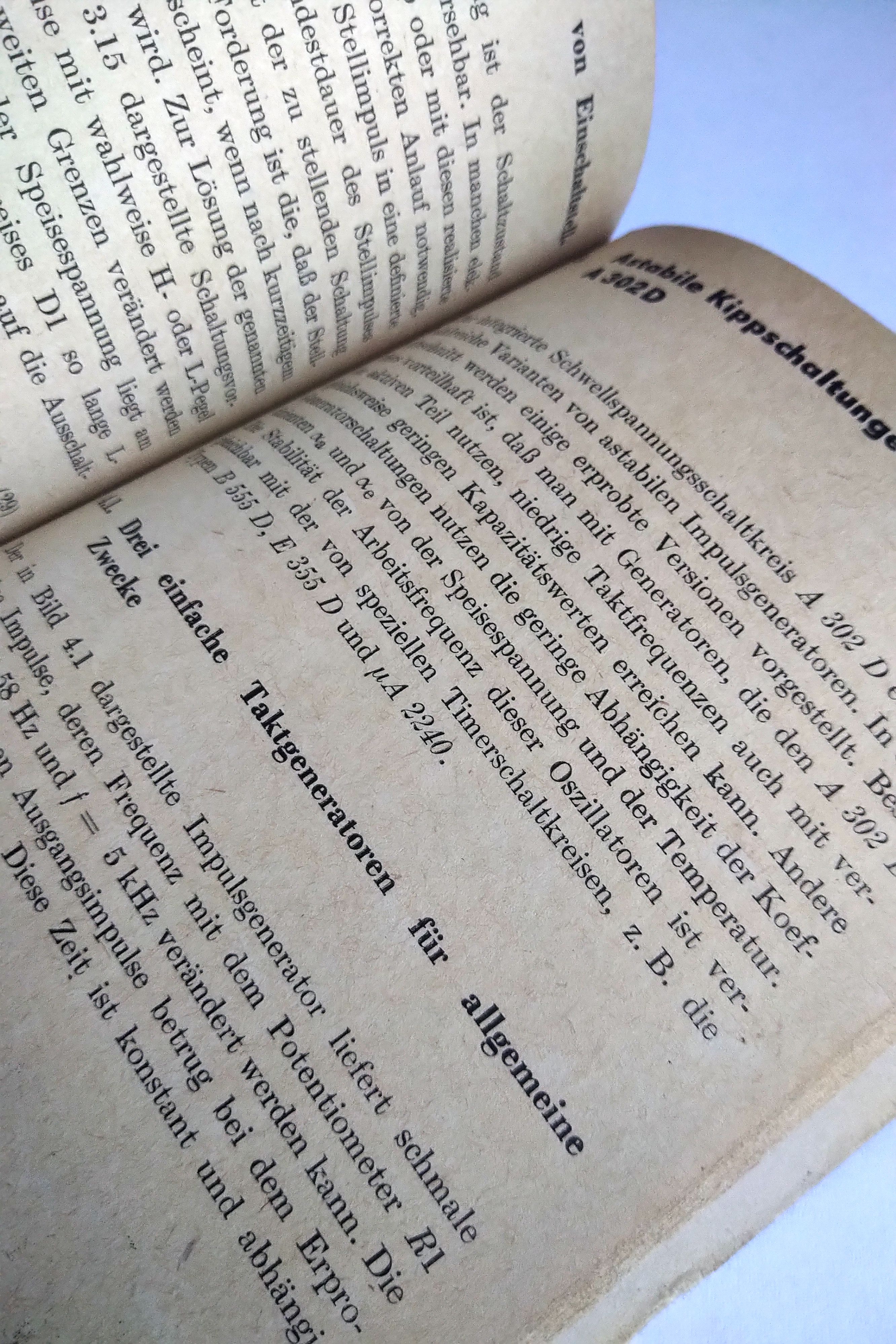 Lehrbuch electronica 207 Schwell Spannungsschaltkreis A 302 D Funkamateur