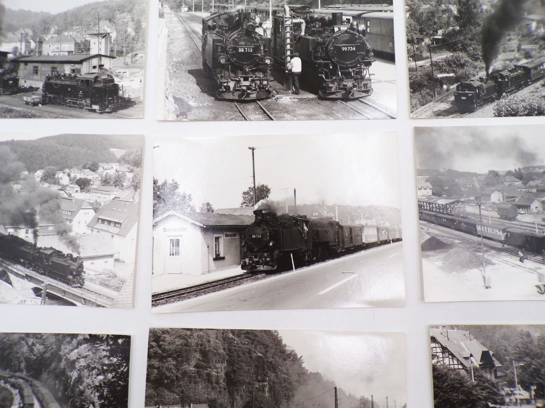 Foto Sammlung Eisenbahn Schmalspur Dampfloks Obercarsdorf Malter DDR 