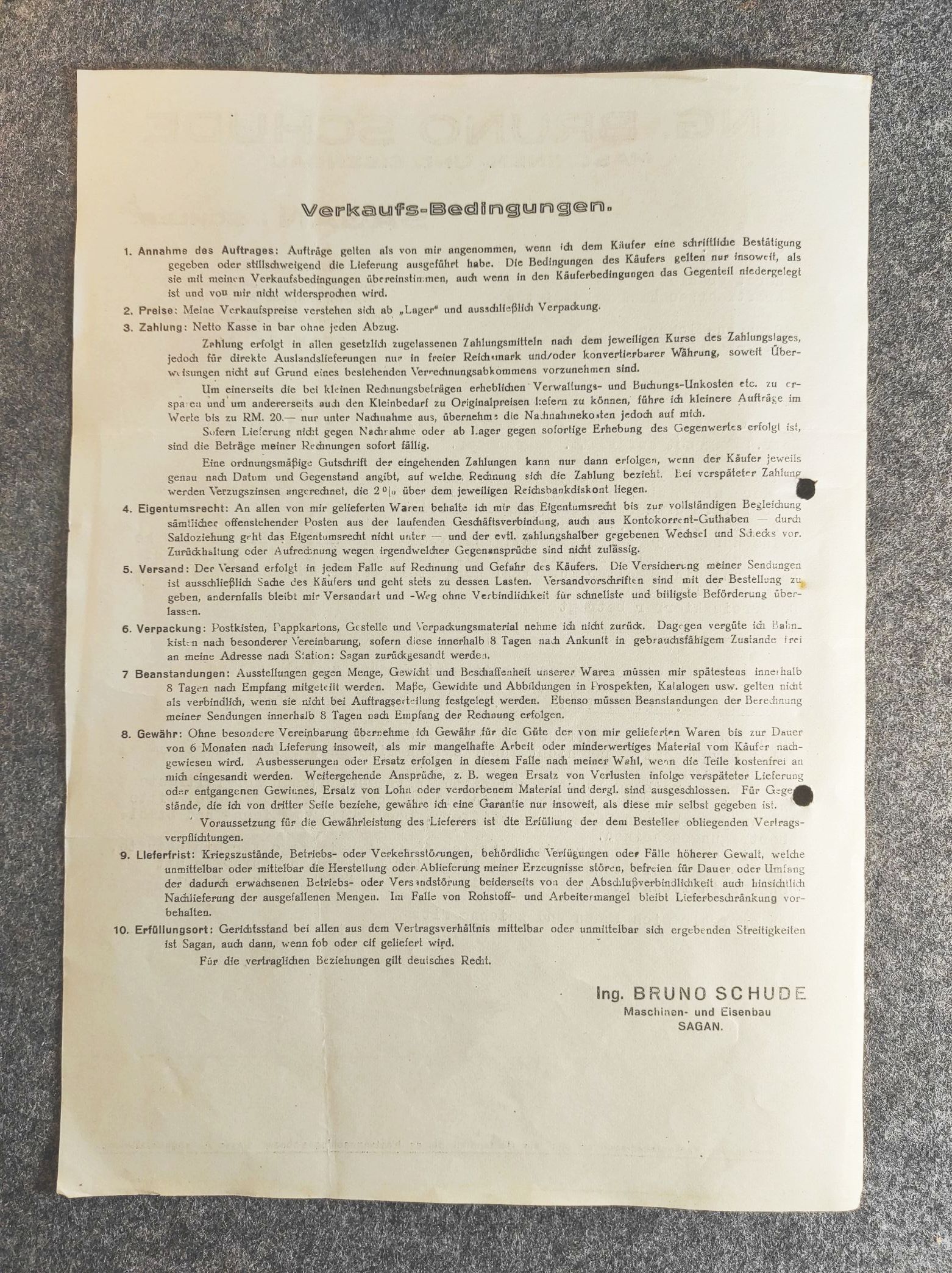 Angebot für Wagenheber Maschinen Eisenbahnbau Sagan 1943 Schlesien Angebot für Wagenheber Maschinen Eisenbahnbau Sagan 1943 Schlesien