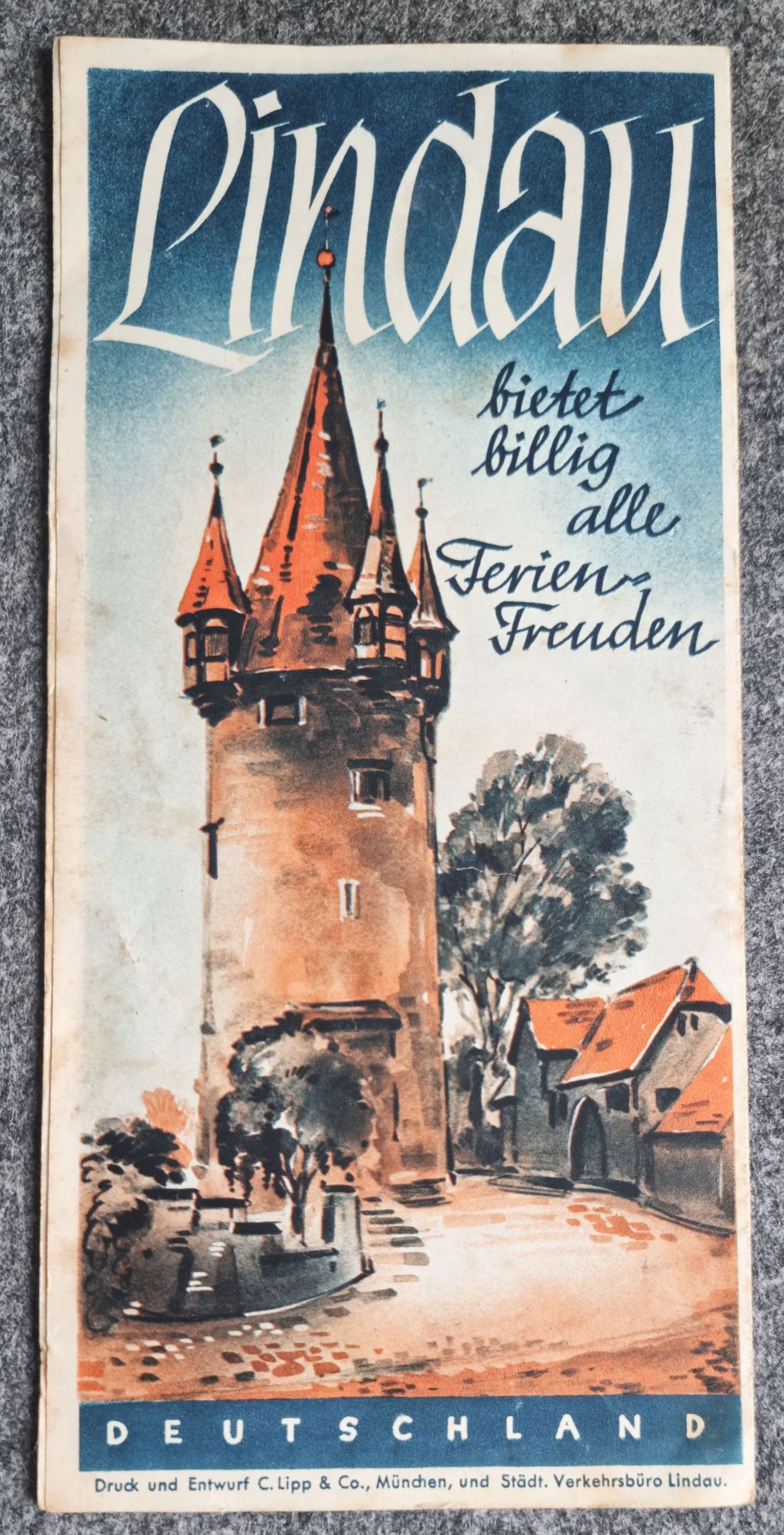 Lindau im Bodensee alter Reiseprospekt Die Inselstadt des Südens Lindau im Bodensee alter Reiseprospekt Die Inselstadt des Südens