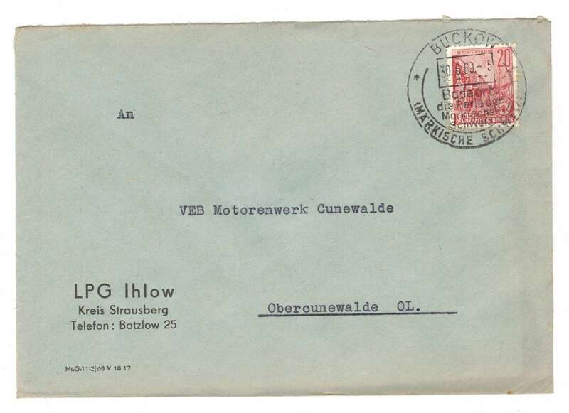 Firmen Brief 1960 LPG Ihlow Kreis Strausberg Batzlow 