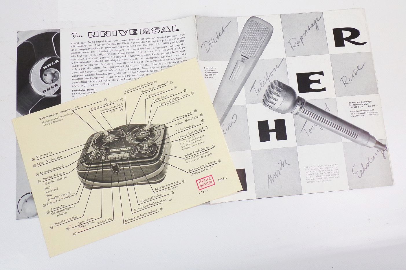 Prospekt Uher Universal Musikgeräte Diktiergerät 1960 er 