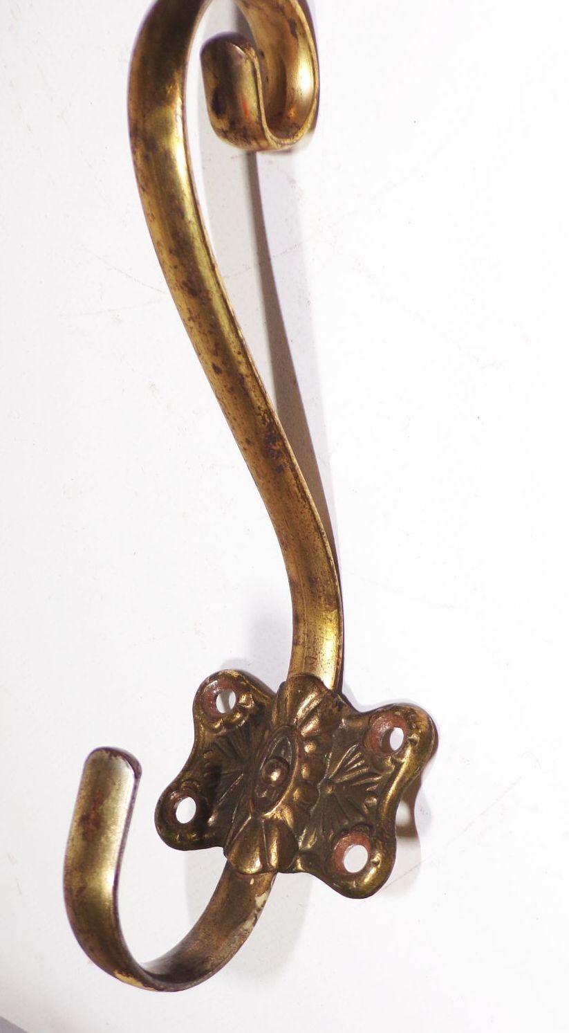 Jugendstil Kleiderhaken 4 Stück Lot Set Metall Hakenleiste Garderobe 