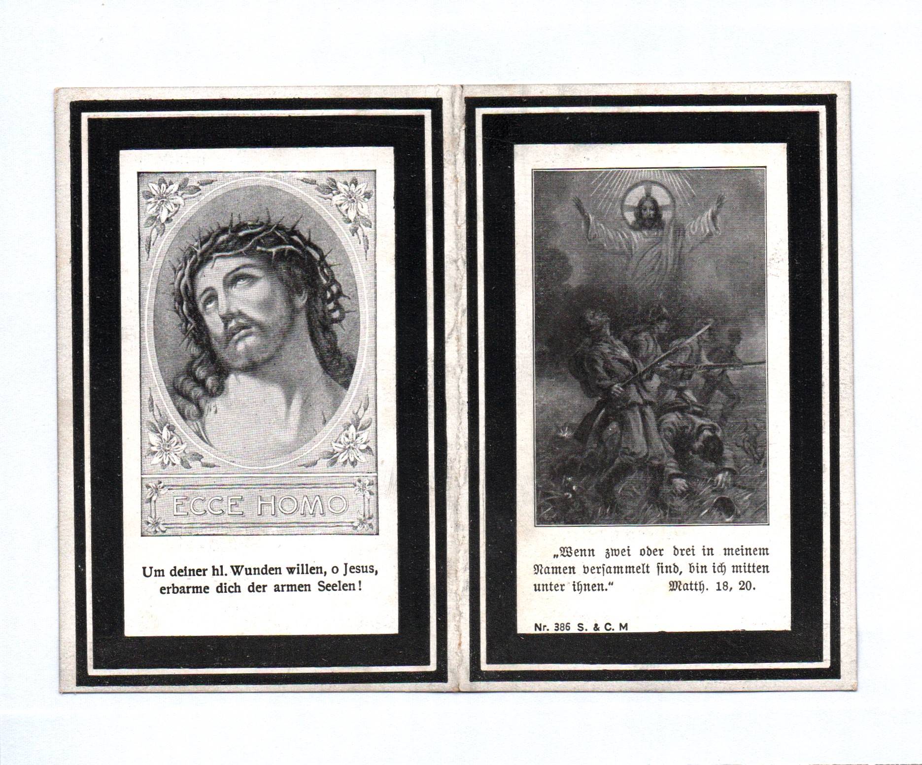 Sterbebild 1918 Soldat kgl Inf Rgt5 12Kp Armansberg