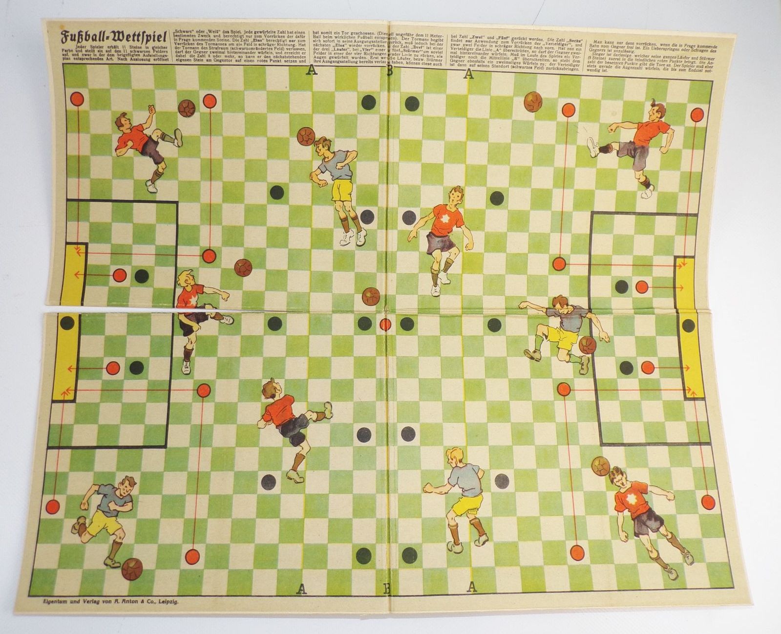 Fußball Wettspiel Fritz Baumgarten Brettspiel um 1930