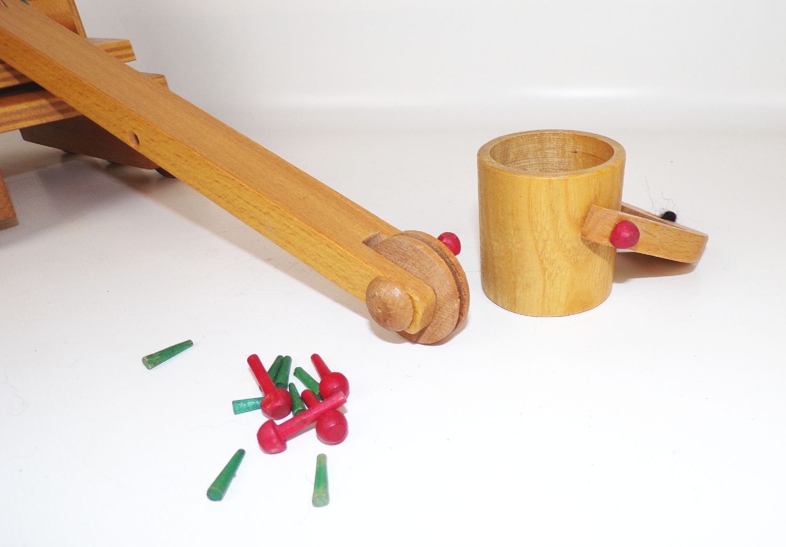 Alter Kran Baukasten Holzspielzeug Frankenwald Elfriede Jahn Ossla Thüringen 1963