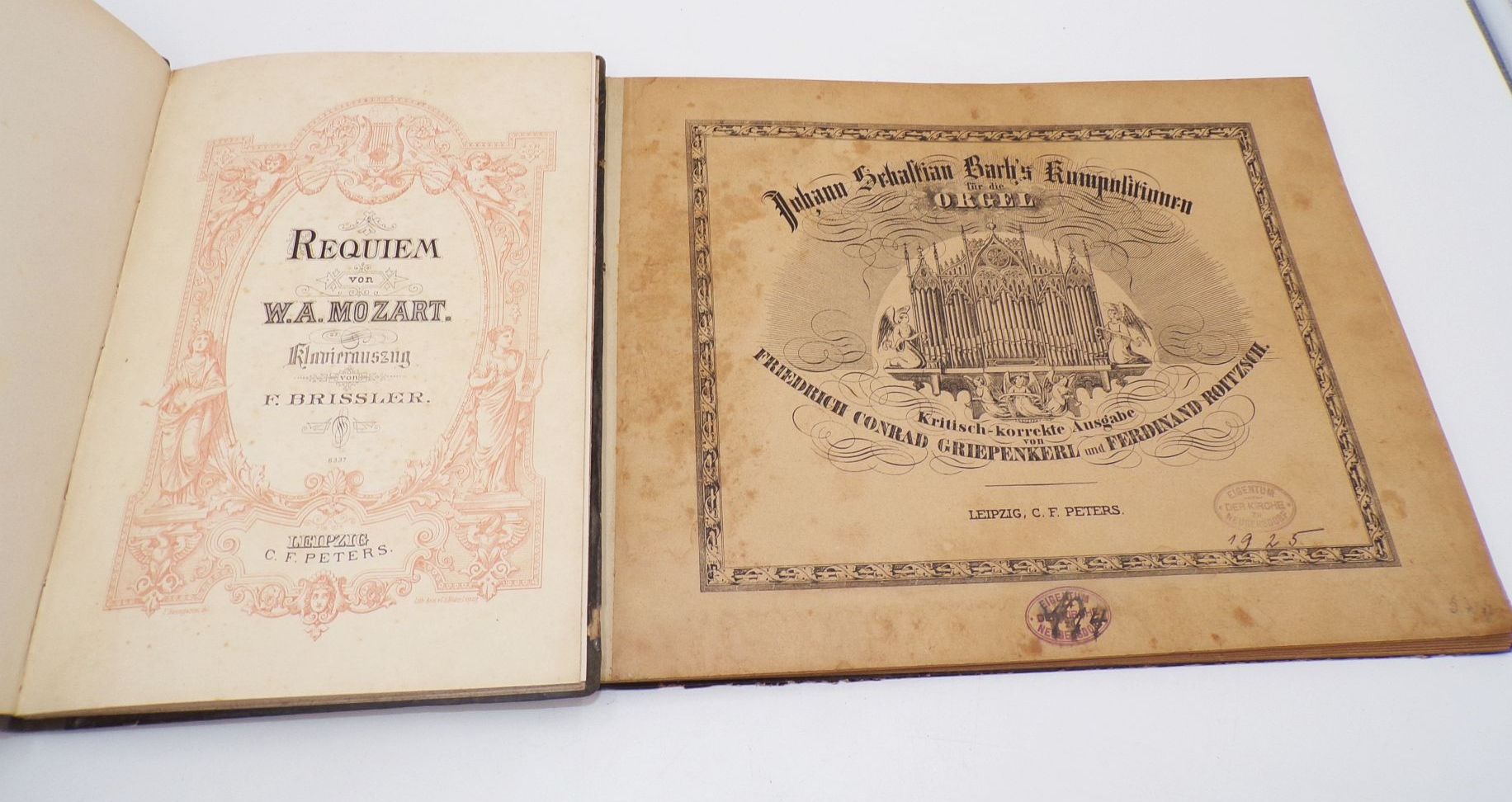 2 Notenbücher Peters Leipzig Mozart Bach Antik Buch 2 Notenbücher Peters Leipzig Mozart Bach Antik Buch