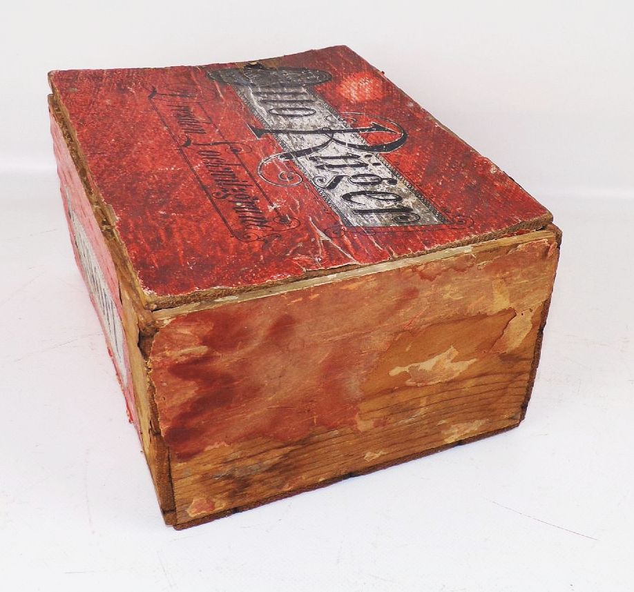 Alte Holzkiste Otto Rüger Dresden Lockwitzgrund um 1900 Schokoladenfabrik 