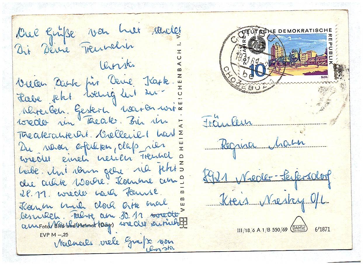 Ak Cottbus Ernst Thälmann Platz Stadttheater Blumenuhr Carl Blechen Park DDR 1969 Ak Cottbus Ernst Thälmann Platz Stadttheater Blumenuhr Carl Blechen Park DDR 1969