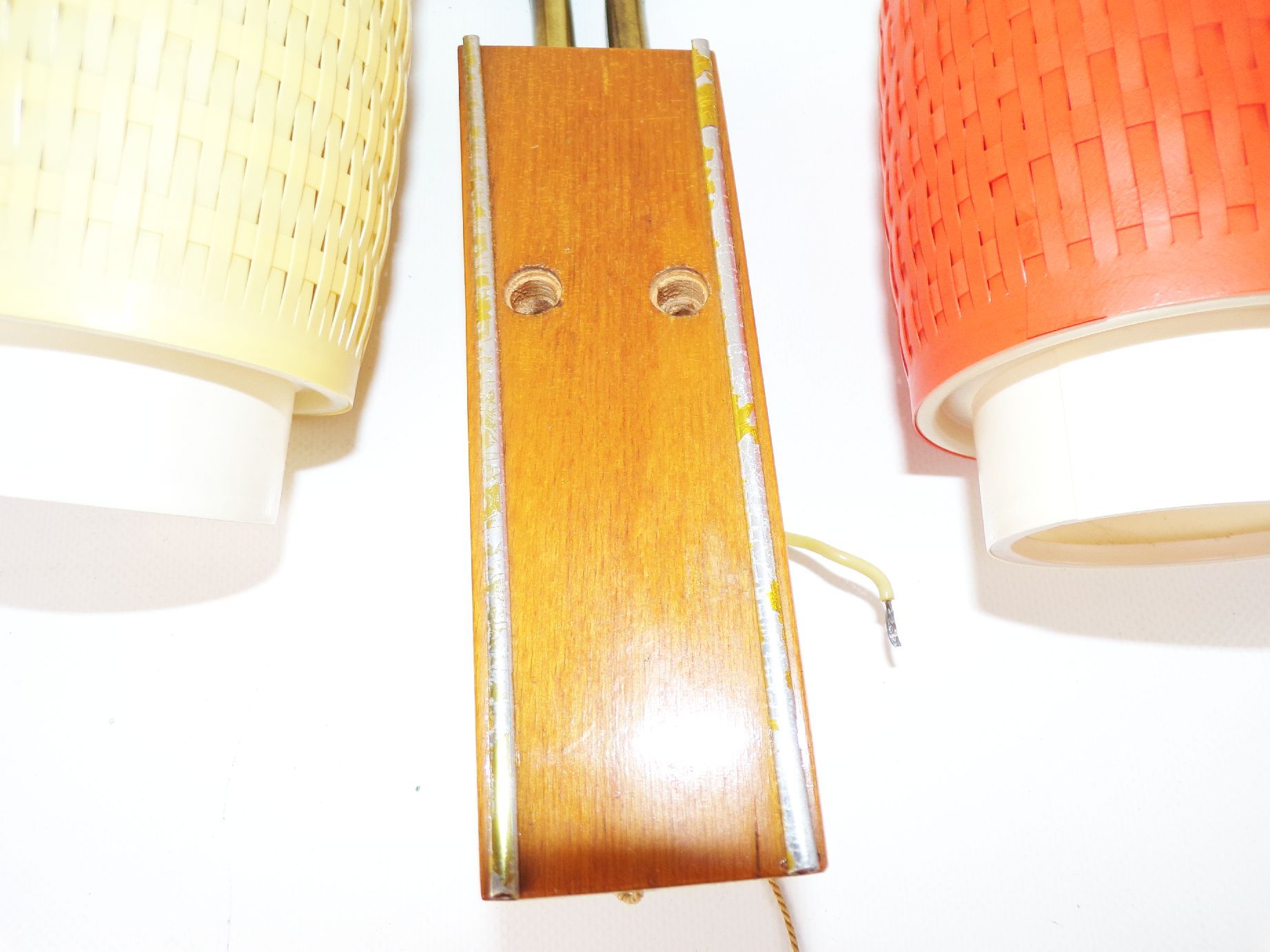 Wandleuchte Mid Century 50 er DDR Gelb Orange Wandlampe E14 Deko