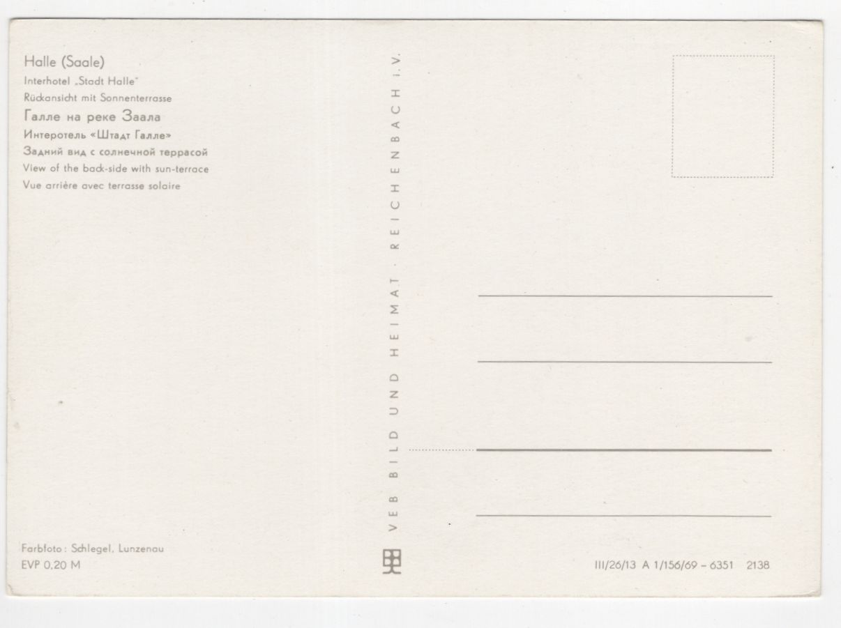 Ak Halle an der Saale Interhotel Stadthalle Wartburg Kombi 1969 Ak Halle an der Saale Interhotel Stadthalle Wartburg Kombi 1969