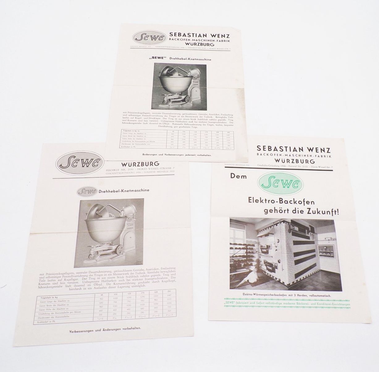 Lot Reklame Prospekt Bäckerei Ausstattung Wenz Würzburg um 1935 Lot Reklame Prospekt Bäckerei Ausstattung Wenz Würzburg um 1935