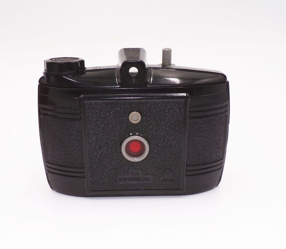 Alter Fotoapparat Perfekta II Bakelit schwarz Tasche Requisit