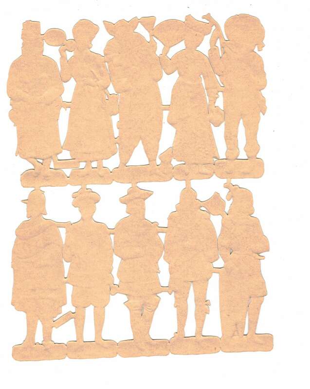 Oblaten Bogen No 5074 historische Kostüme Typen vor 1945 