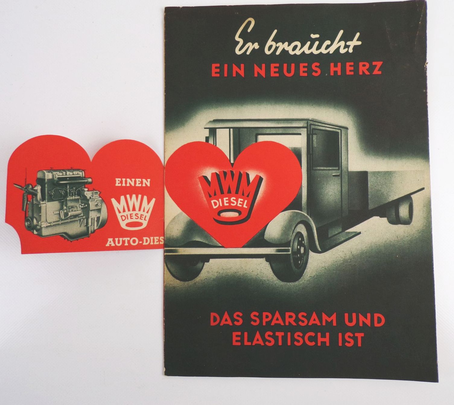 Werbe Prospekt MWM Dieselmotor um 1940 Oldtimer 