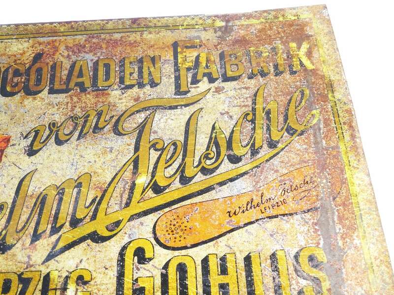 Blechdose Schokoladenfabrik Wilhelm Felsche Leipzig Gohlis Katzenzungen 1900er