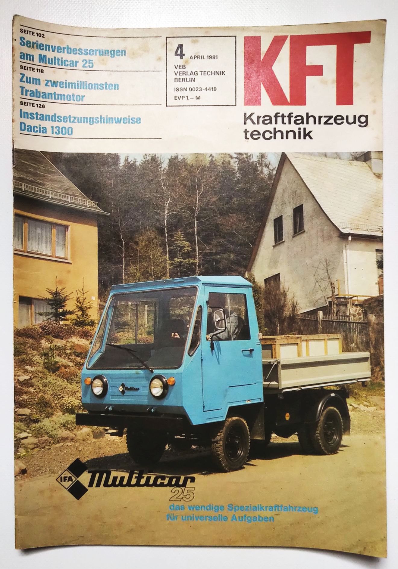 Zeitschrift KFT Nr 4 Dacia 1300 Trabantmotor Kraftfahrzeugtechnik 1981 DDR Zeitschrift KFT Nr 4 Dacia 1300 Trabantmotor Kraftfahrzeugtechnik 1981 DDR