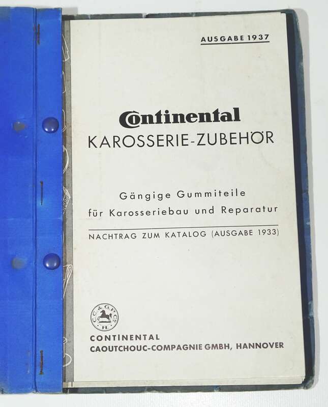 Continental Katalog Karosserie Zubehör 1937 Gummiteile Kfz Oldtimer