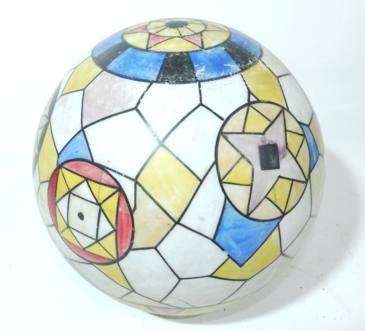 Glas Lampenschirm altes Lampenglas bunt Muster Ersatzglas