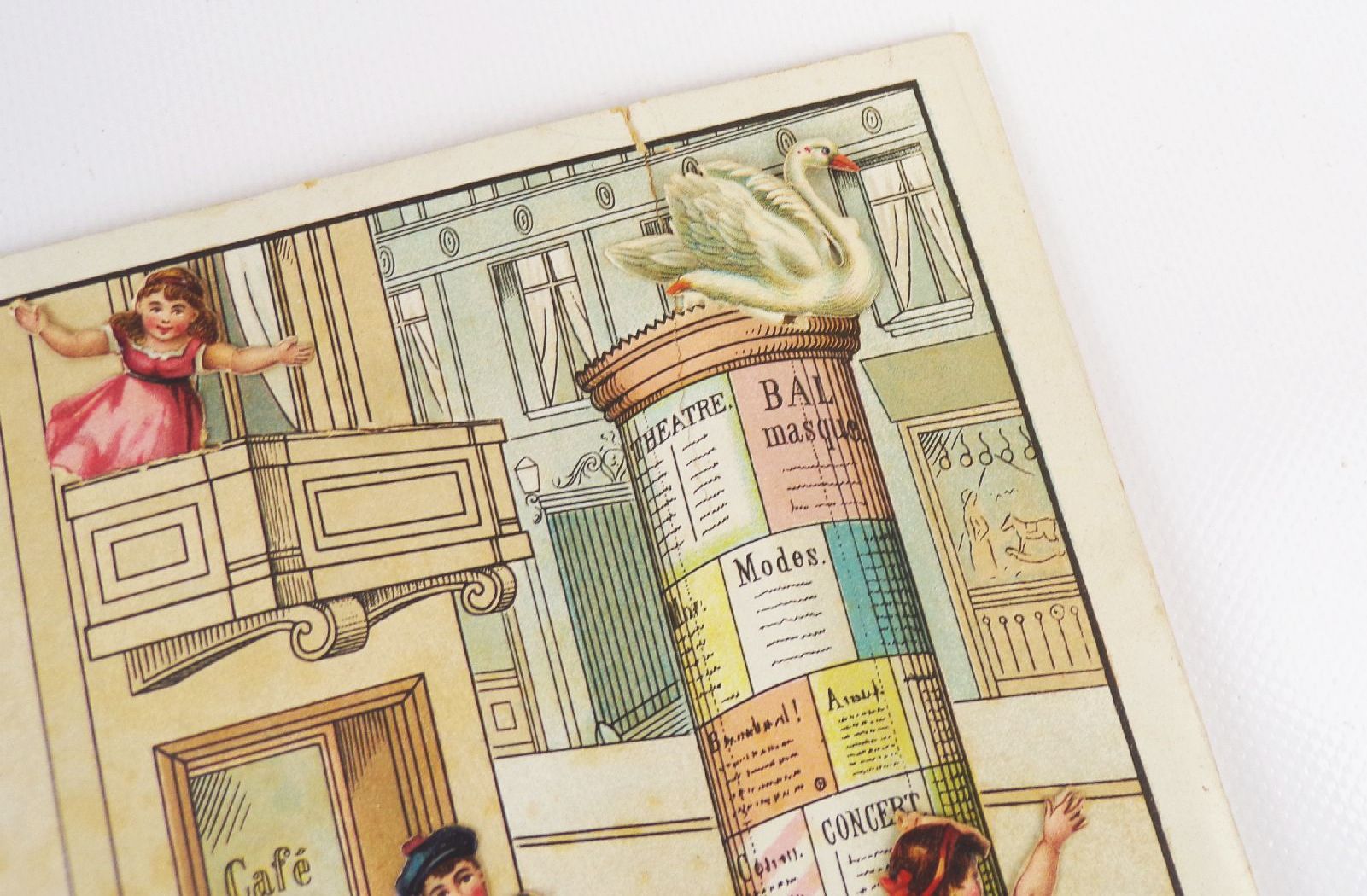 Des Kindes liebstes Spiel um 1890 Litho Steckbilder oder bewegte Bilder 