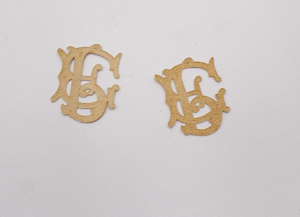 Monogramm Album um 1900 geprägte Papier Initialien 