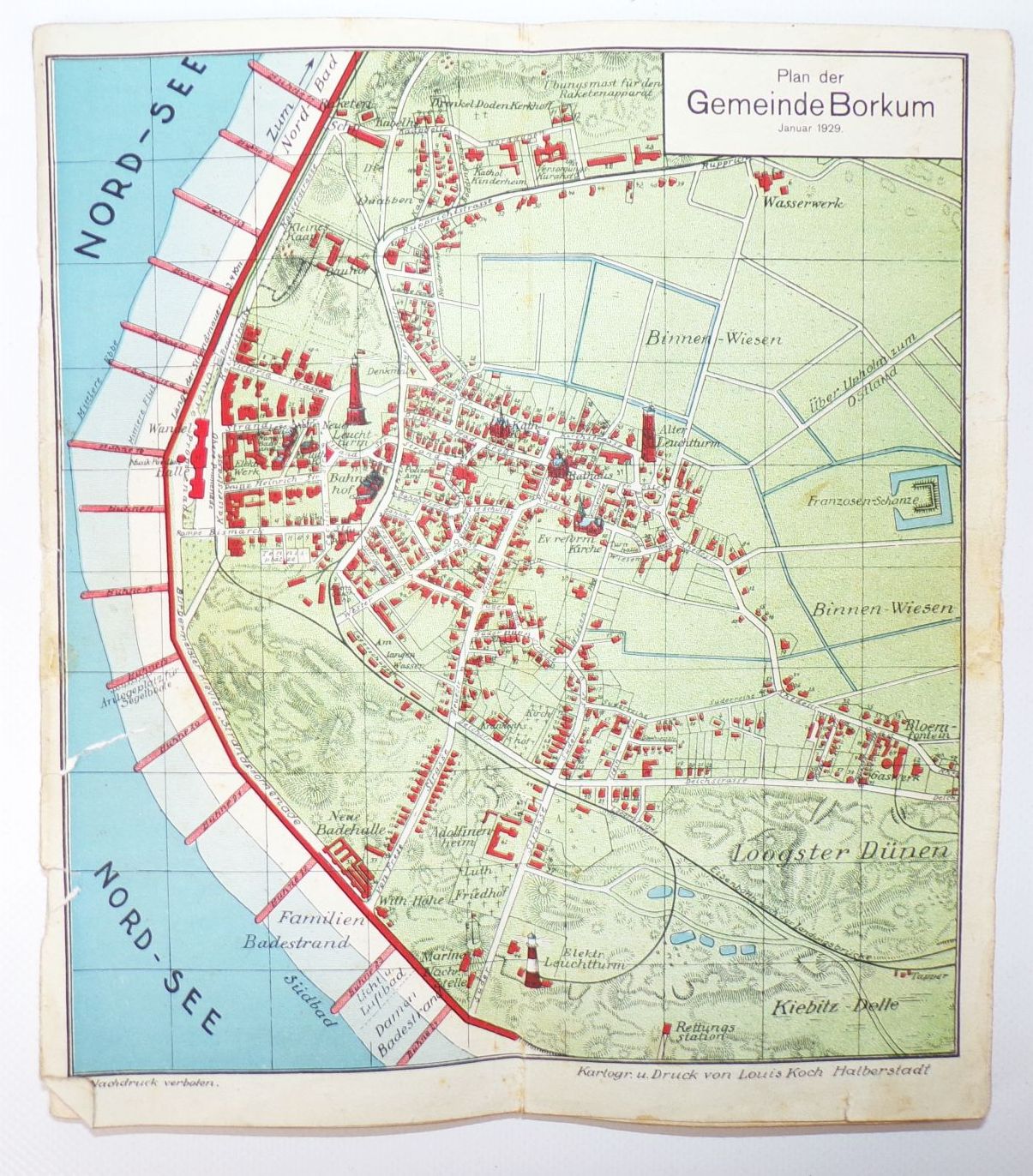 Alte Reise Broschüre Deutschland Nordseebad Borkum 1929 Alte Reise Broschüre Deutschland Nordseebad Borkum 1929