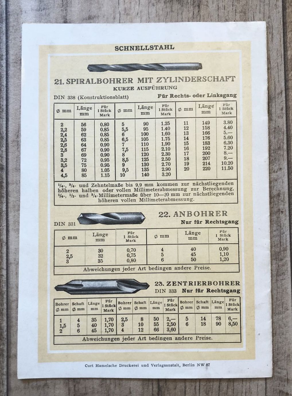 Alter originaler Prospekt DSV Bautzen Deutscher Spiralbohrer Verband