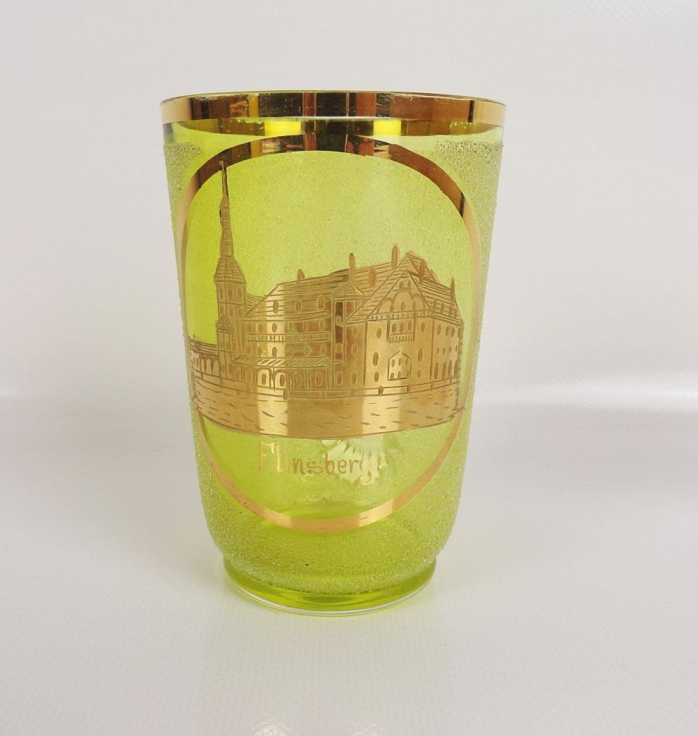 Altes Andenkenglas Flinsberg Schlesien um 1900 