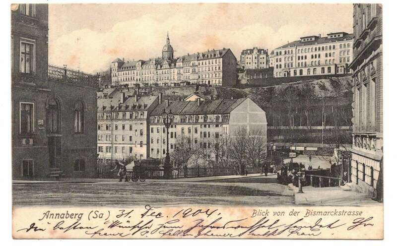 Litho Ak Annaberg Sachsen Blick von der Bismarckstrasse 1904