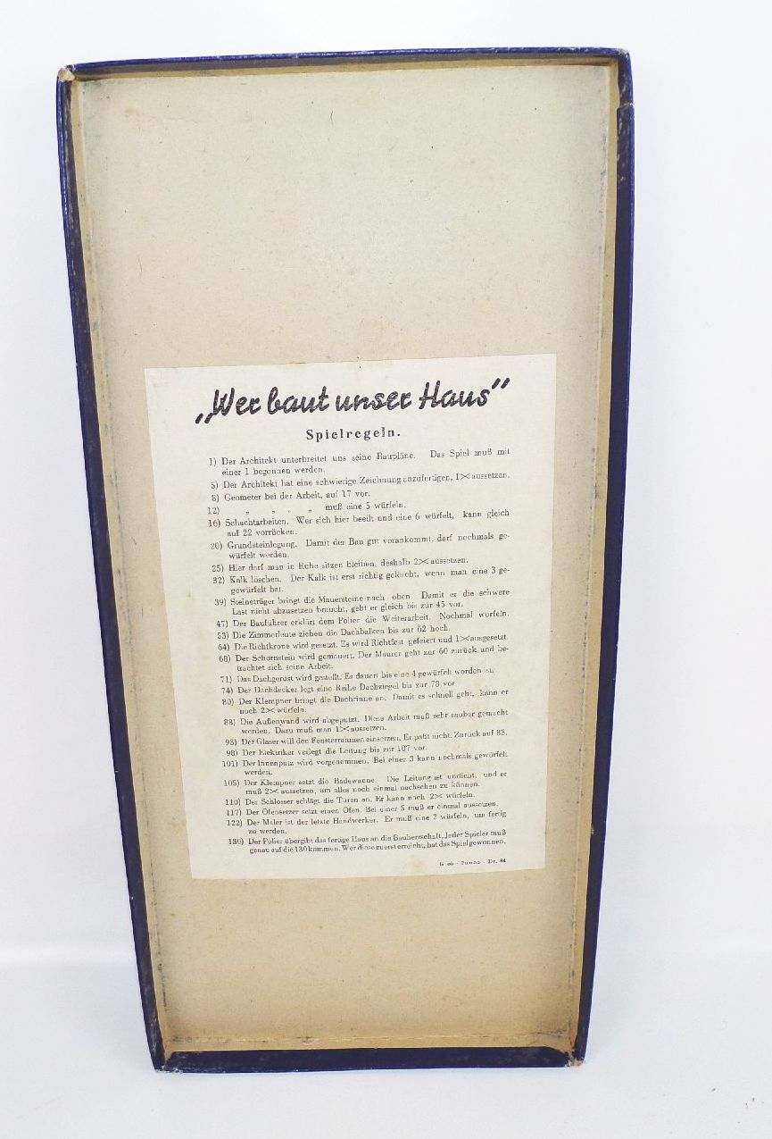 Altes Brettspiel Wer baut unser Haus Würfelspiel 