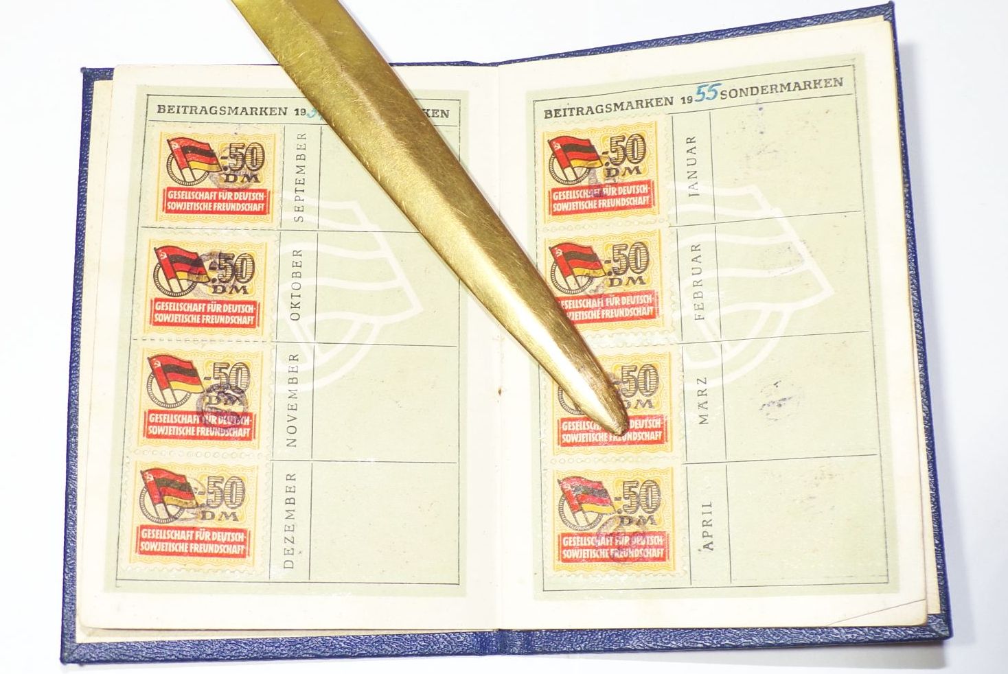 Deutsch Sowjetische Freundschaft Statut Mitgliedsbuch Beitragsmarken DDR