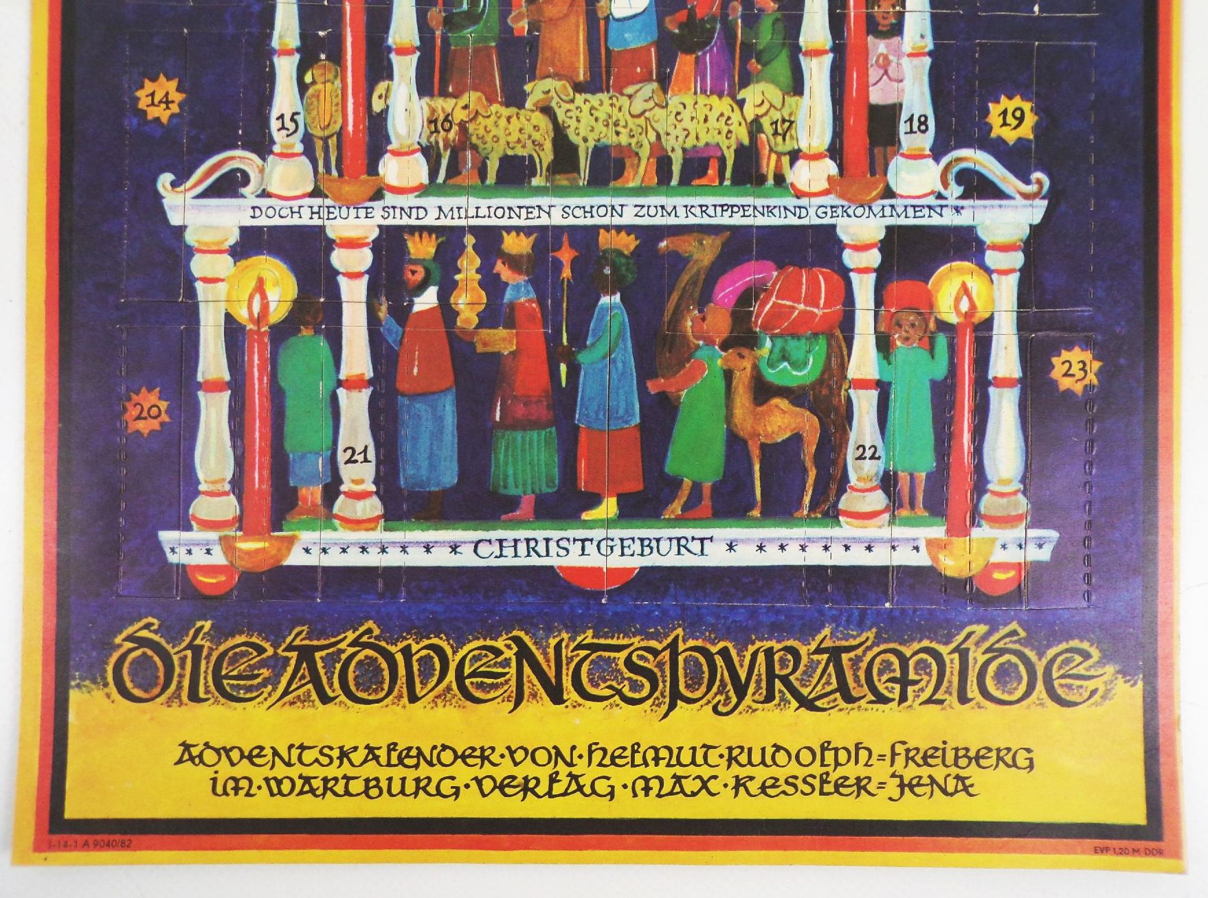 Alter Adventskalender Helmut Ruldoph Freiberg Die Adventspyramide 1982