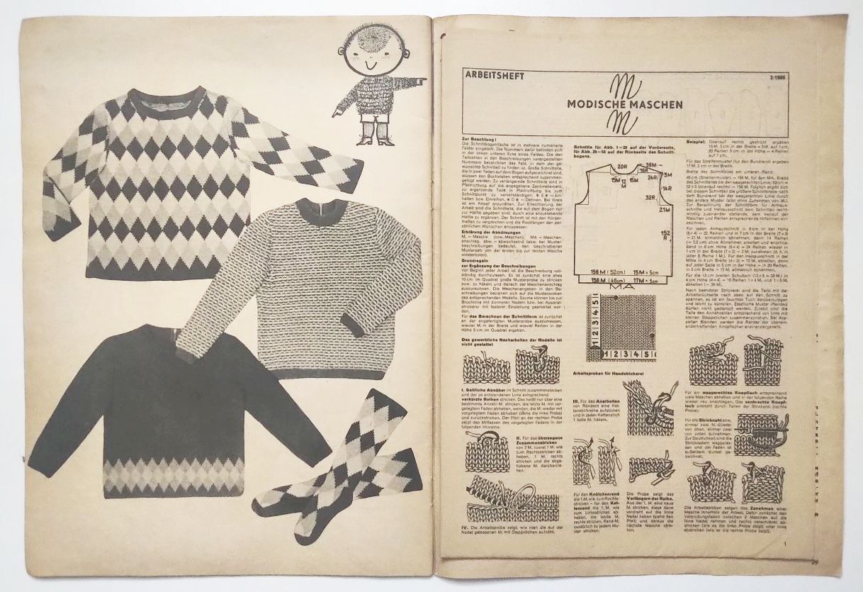 Modezeitschrift Modische Maschen DDR Nr 3 mit Schnittmuster 1966 Modezeitschrift Modische Maschen DDR Nr 3 mit Schnittmuster 1966