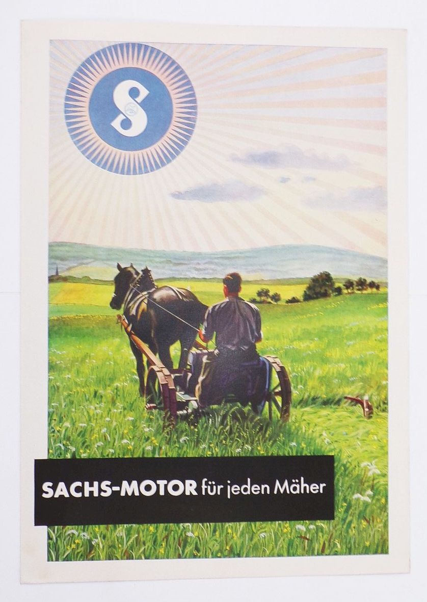Fichtel Sachs Schweinfurt Prospekt Sachs Motor für jeden Mäher 1938