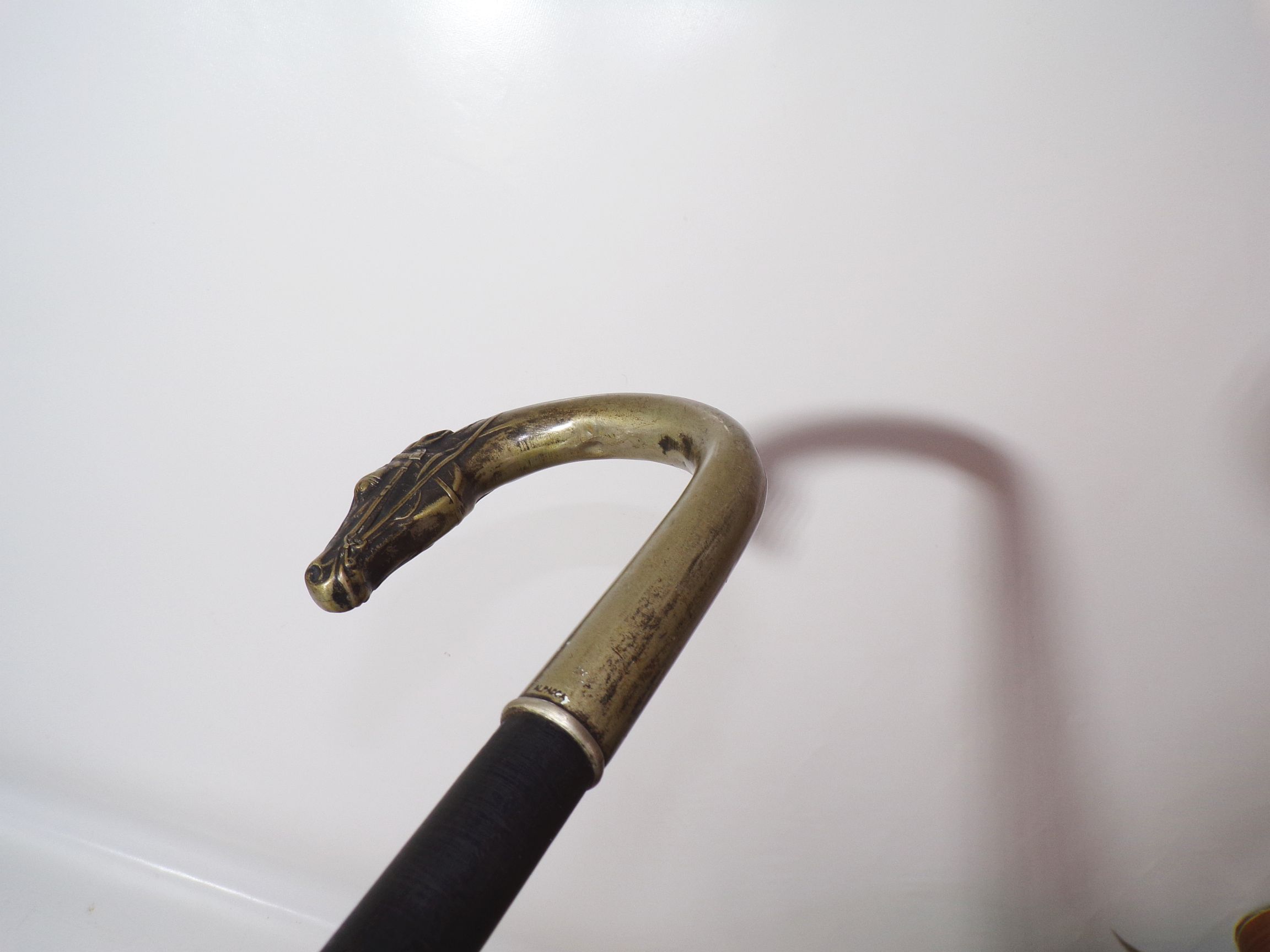  Alter Gehstock Pferdekopf Alpacca Wanderstock Spazierstock