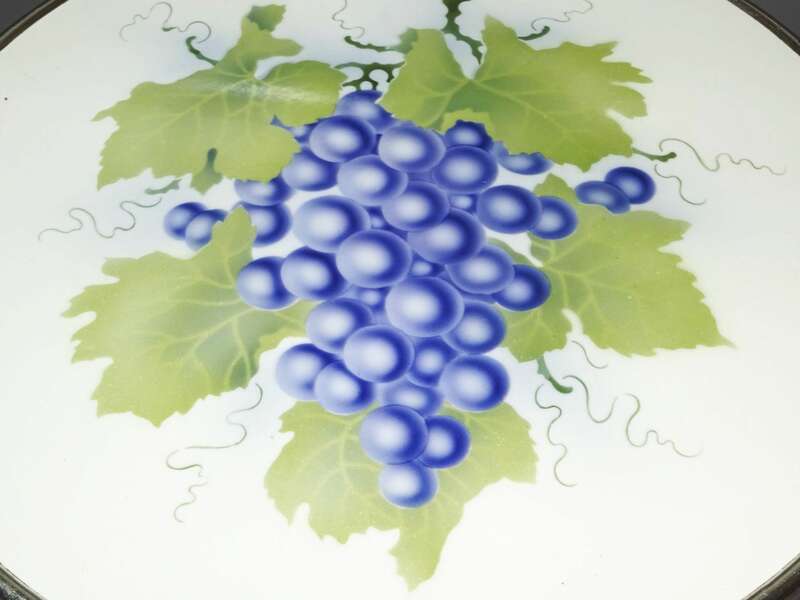 Jugendstil Tortenplatte BMF Porzellan Traube Weintraube Dekor um 1910