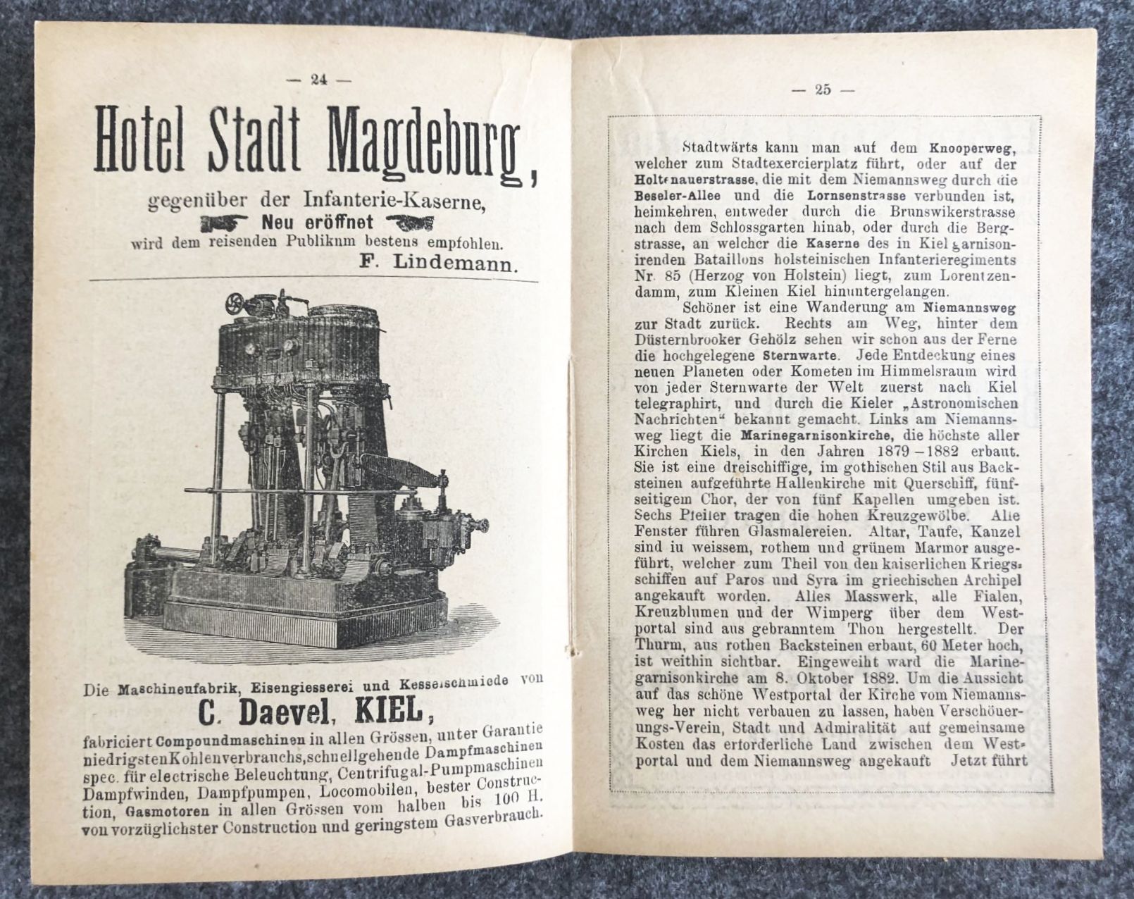 Buch 1890 Führer durch Kiel und Umgegend