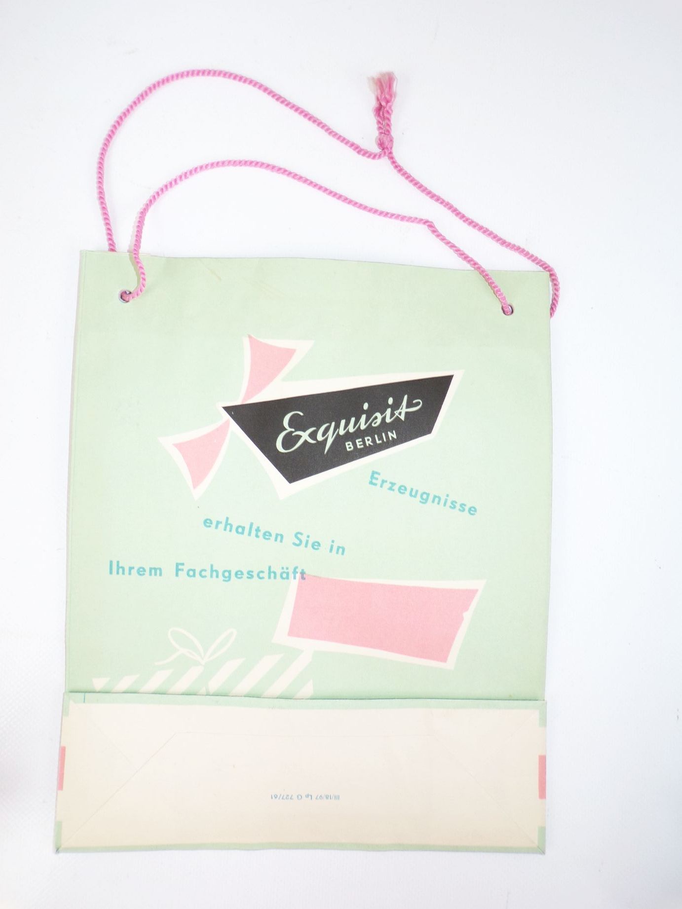 Alte Papiertüte Ei Shampoo Exquisit Berlin DDR 1961 Reklame Sammler 