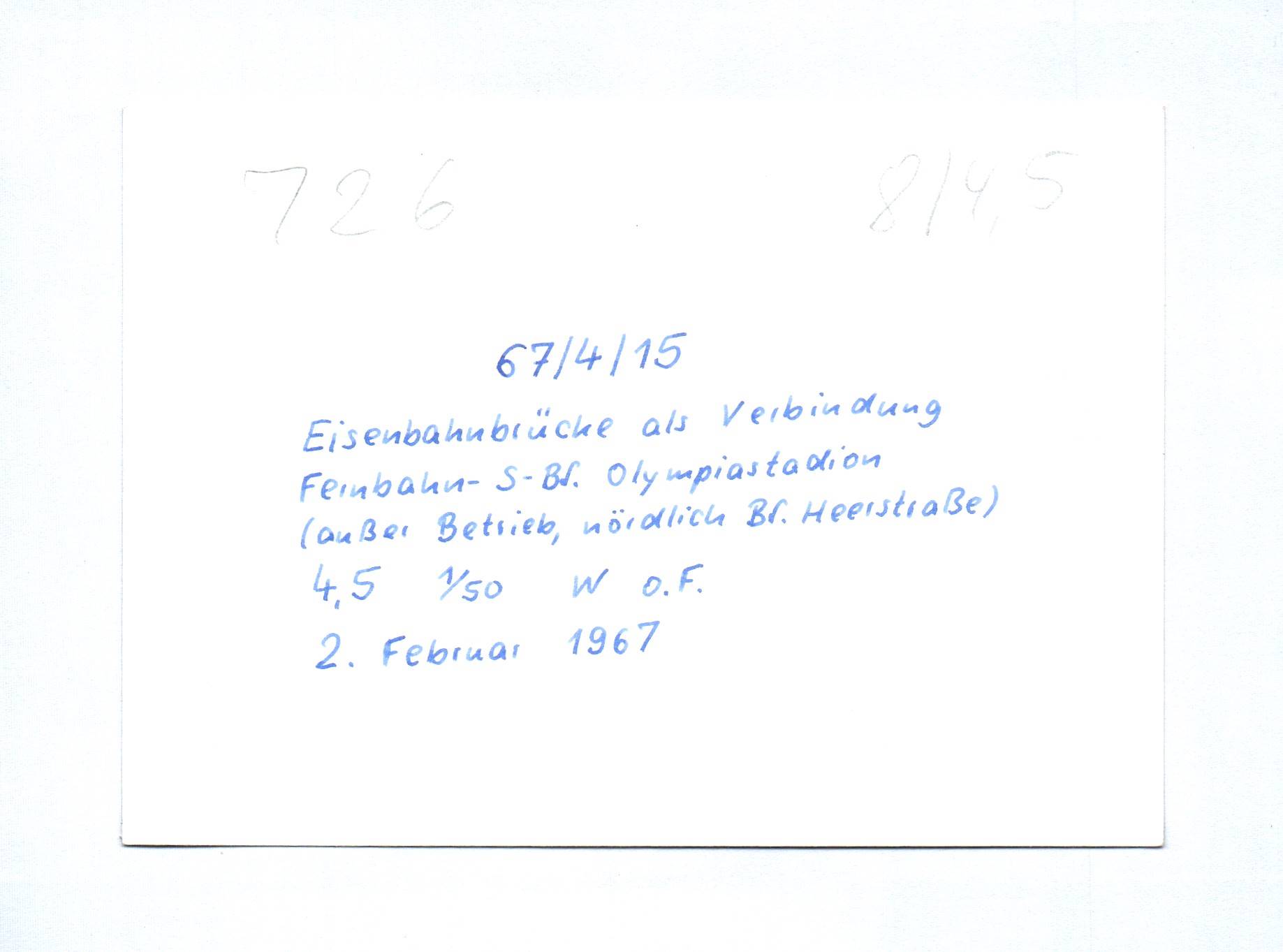 4x Foto Berlin Eisenbahnbrücken Februar 1967