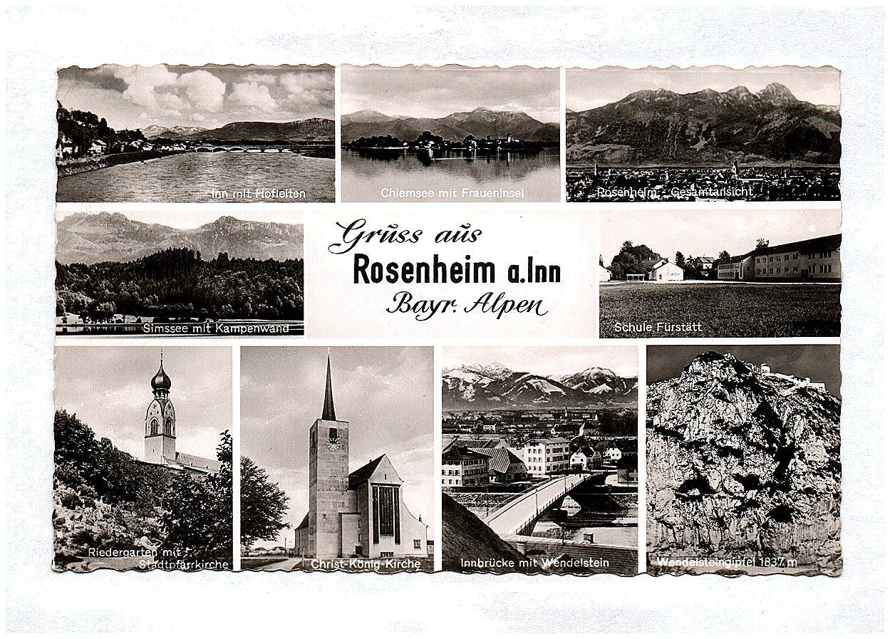 Ak Gruß aus Rosenheim Bayrische Alpen Chiemsee Fraueninsel Schule Fürstätt Kampenwand Ak Gruß aus Rosenheim Bayrische Alpen Chiemsee Fraueninsel Schule Fürstätt Kampenwand