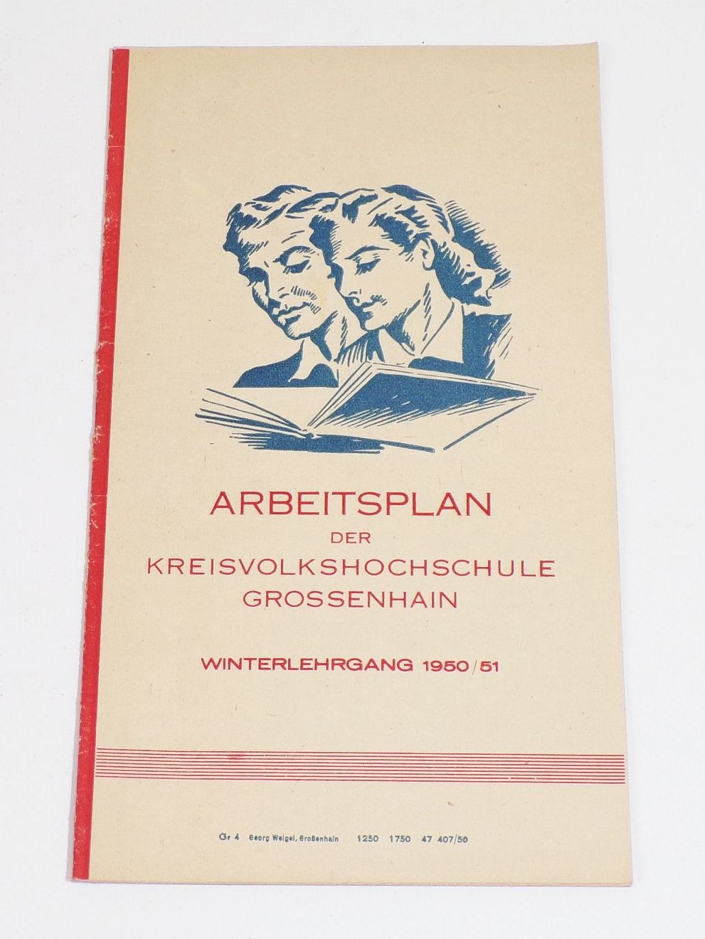 Arbeitsplan der Kreisvolkshochschule Grossenhain Winterlehrgang 1950 1951