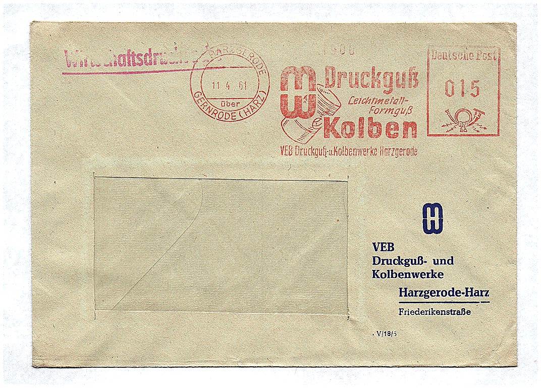 Wirtschaftsdrucksache 1961 VEB Druckguß Kolbenwerke Harzgerode