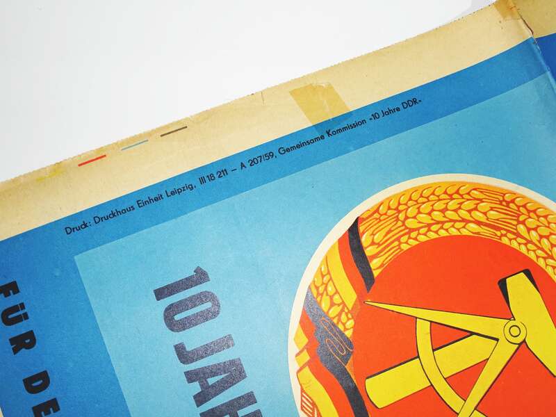 DDR Plakat Maschinenbau Rudisleben Arnstadt DDR 1959 Planerfüllung