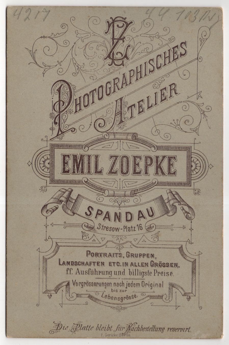 Kabinettfoto Soldat IR 108 Kaiser Wilhelm Spandau Preußen um 1900 koloriert