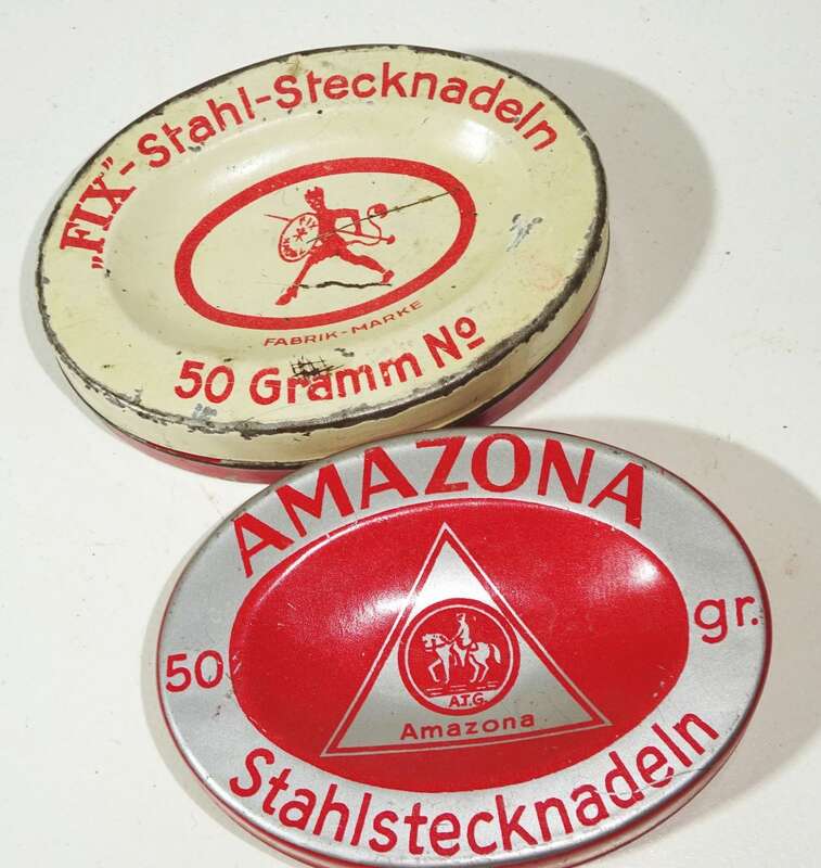 Konvolut Blechdose Stecknadeln Vintage Deko Sammler Reklame