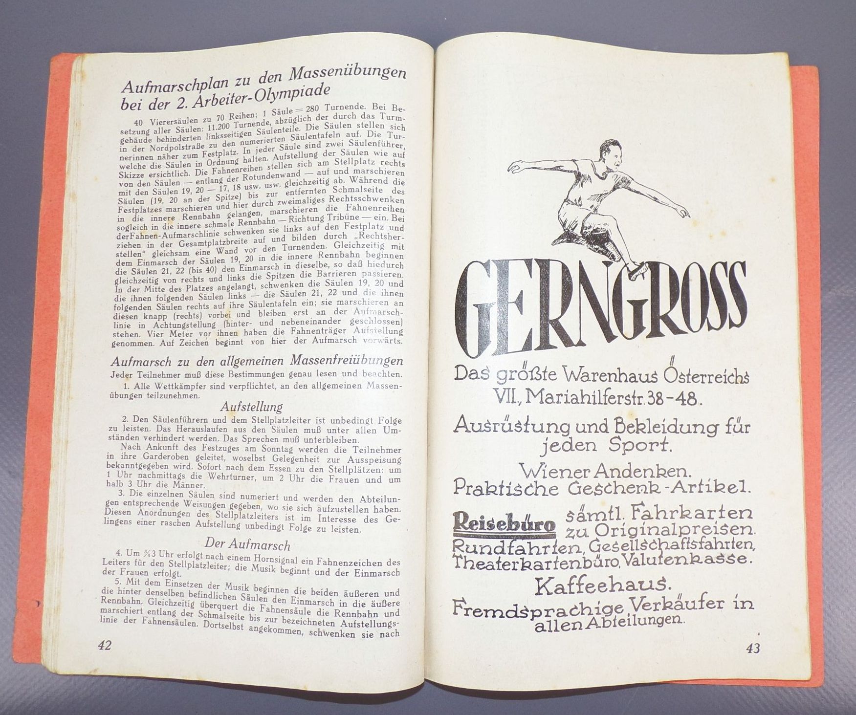 Wien 2 Arbeiter Olympiade 1931 Festführer Sozialisten Sportinternationale 